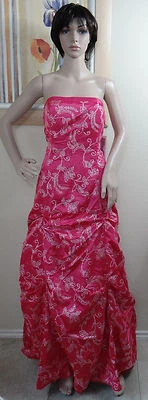 NWT HAILEY LOGAN strapless pink w floral beads prom/ball gown dress,junior 13/14 - Image 1 of 4