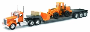 New Ray 10623 Kenworth W900 Lowboy With Construction Tractor, Plastic - Picture 1 of 2
