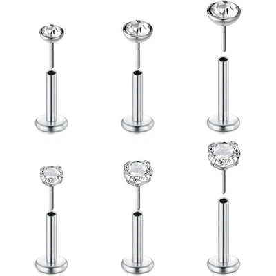 Piercing Set Edelstahl Lippenpiercing Labret Tragus Helix Ohrstecker - Bild 1 von 2