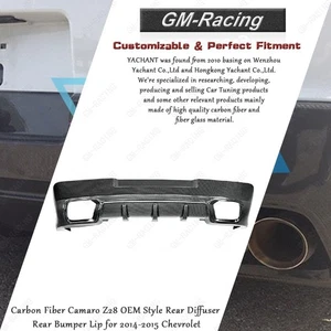 Carbon Fiber Camaro Z28 OEM Rear Diffuser Rear Bumper Lip for 14-15 Chevrolet - Picture 1 of 6