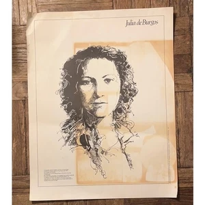 1981 Julia de Burgos Poster Puerto Rican Culture Poet - Vintage Sammlerstück - Bild 1 von 8