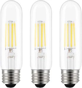 Edison T10 LED Bulb 4W Dimmable 4000K Tubular Vintage 40W Equivalent E26 3-Pack - Picture 1 of 7