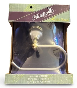 Vintage Monticello Solid Brass Toilet Paper Holder #84027NB Gold & Silver - Picture 1 of 5