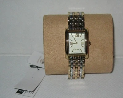 Tory Burch Eleanor Womens Tri-Tone Gold Silver Rose Watch, White Rectangle Dial - Image 1 of 4