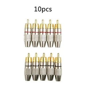 10 pièces Prises Connecteur Télé Mâle Audio Vidéo Verrouillage Câble - Photo 1/12