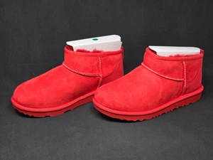 Stivali UGG Classic Ultra Mini bambino taglia 6 rosso scamosciato lana stivaletto 1130750K NUOVI - Foto 1 di 11