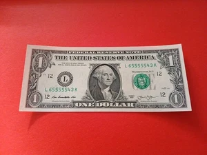 SUPER  FANCY NUMBERS, Bill NOTE .  L 65555543 K  - Picture 1 of 2