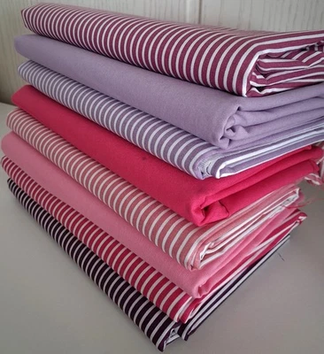 Öko-Tex Poplin-BW Überraschungspaket 3x 50 x 150 cm uni 7x 50 x 150 gestreift - Bild 1 von 2