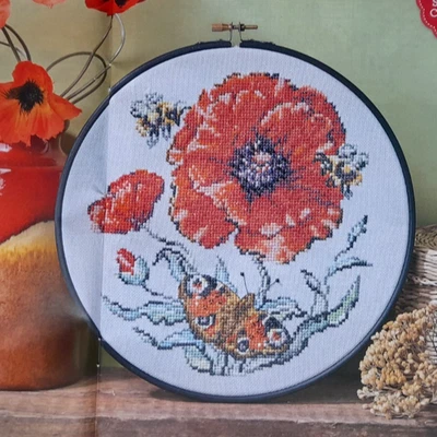 Cross stitch chart: Poppy Hoop designed by Carol Thornton [H21] - Image 1 of 2
