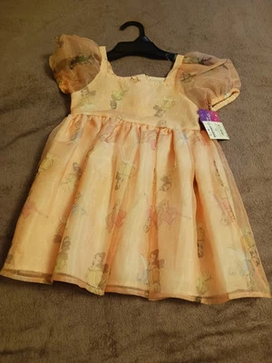 Disney Princess Girls Peach lined Special Occasion Dress Sz XS 4 5 NWT  - Image 1 of 4