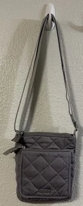 Vera Bradley Small Hipster Quilted Shadow Gray Multiple Pocket Crossbody 8x7 - Picture 1 of 24