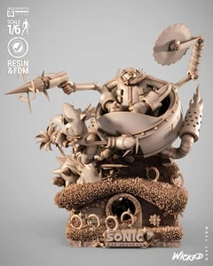 3D gedrucktes Fan Art Sonic vs. Dr. Eggman Diorama von Wicked - Bild 1 von 24