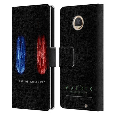 OFFICIAL THE MATRIX RESURRECTIONS KEY ART LEATHER BOOK CASE FOR MOTOROLA PHONES - Image 1 of 4