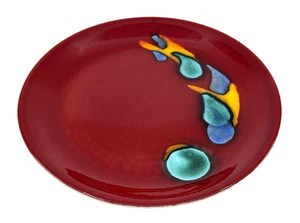 Vintage POOLE Pottery ENGLAND Odyssey Plate ALAN CLARKE Design VOLCANO Abstract - Picture 1 of 9