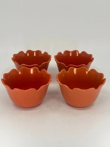 4 Better Homes & Garden Small Condiment Dip Melamine Bowls Coral Orange 4"D/W - Picture 1 of 20