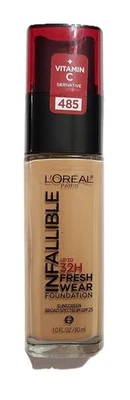 L'Oreal Paris Infallible 32HR Fresh Wear Foundation with SPF 25 - 1 fl oz - 485 - Image 1 of 2