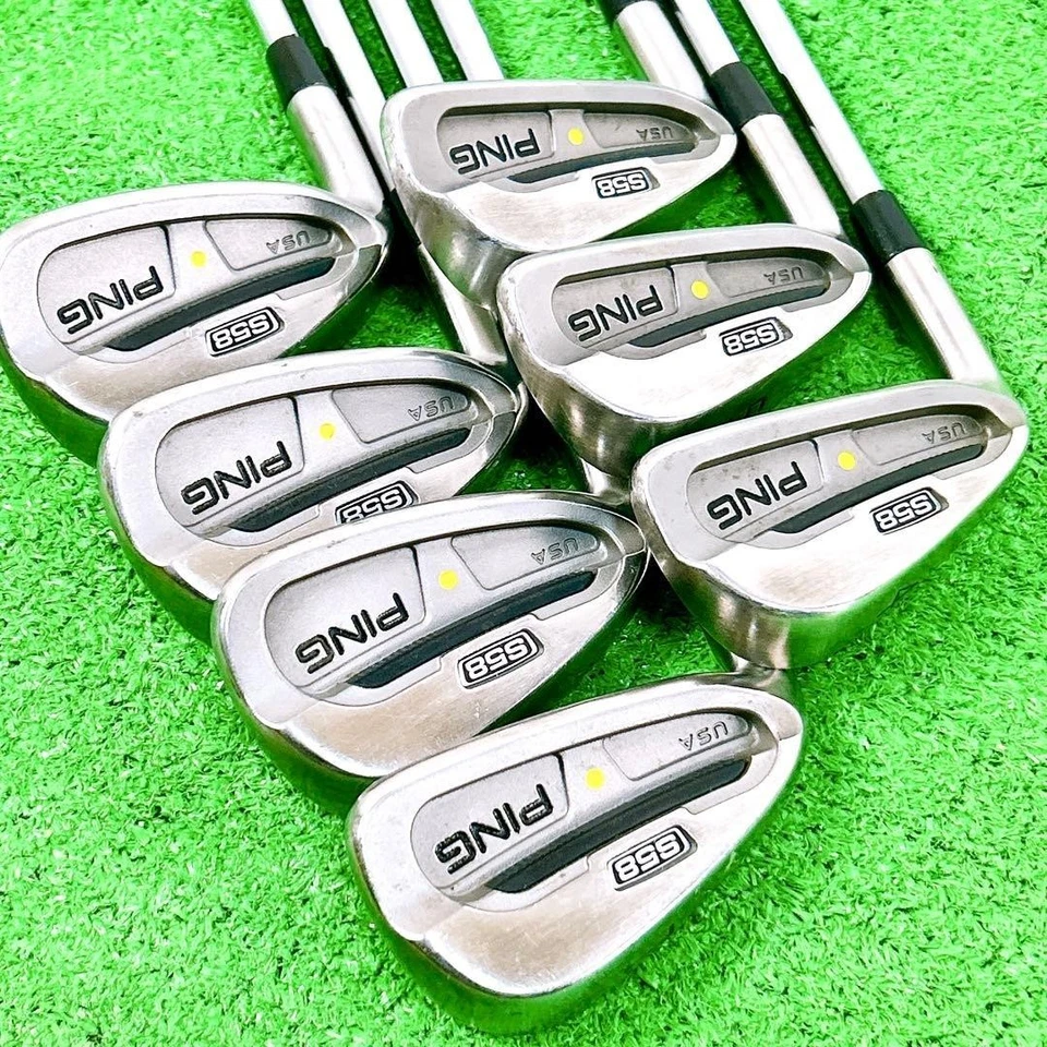 [PING] S58 Iron Set 7pcs 4.5.6.7.8.9.W Steel Yellow Dot Left-Handed Golf Clubs - Image 1 of 4
