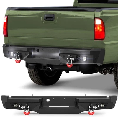 For 1999-2016 Ford F250 F350 F450 Super Duty Off-Road Rear Bumper W/ LED Lights  - Imagem 1 de 4