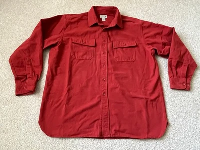 LL Bean Chamois Shirt Mens XL Orange - Image 1 of 4