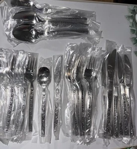 Interpur Mexicali Rose 34 Piece Stainless Flatware Set Japan Vintage MCM NEW - Picture 1 of 6
