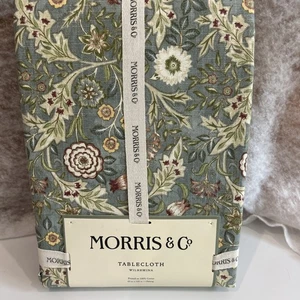Morris & Co. Tablecloth Cotton English Garden Wilhemina 60”x 120” Green Floral - Picture 1 of 8