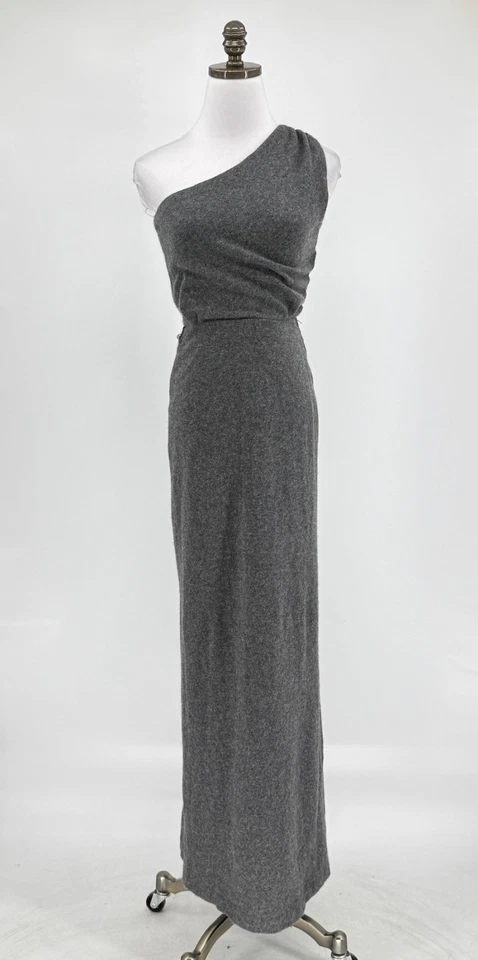 Vestido Suéter Ralph Lauren Etiqueta Púrpura De Colección Gris Cachemira Un Hombro Bodycon 4 Foto 1 de 4