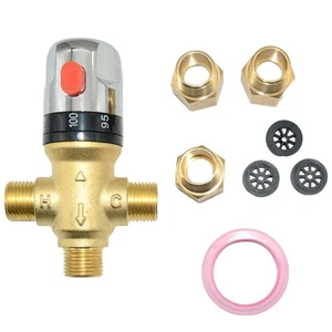 Thermostat Mischventil, 1/2" NPT Gewinde Durchlauferhitzer Massiv Messing - Golden Th... - Bild 1 von 7