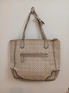 Coach 26414 Poppy Signature Metallic Outline Patent Trim Tote Handbag Purse - Picture 1 of 10