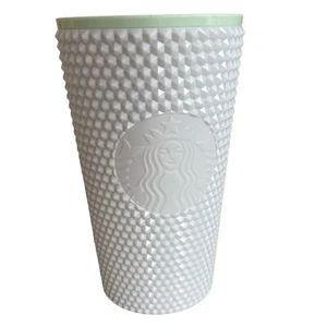 starbucks tumbler cup holiday 2021 White Strass Teal Inside 16 Oz No Lid - Bild 1 von 7