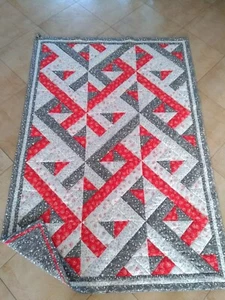 Patchworkdecke, Quilt, Decke,Patchwork,Handarbeit, Unikat, neu, Baumwolle - Bild 1 von 3