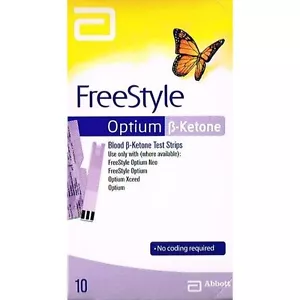 Abbott Optium Blood Ketone Test Strips 10 X 10 original pks(100 strips) - Picture 1 of 1
