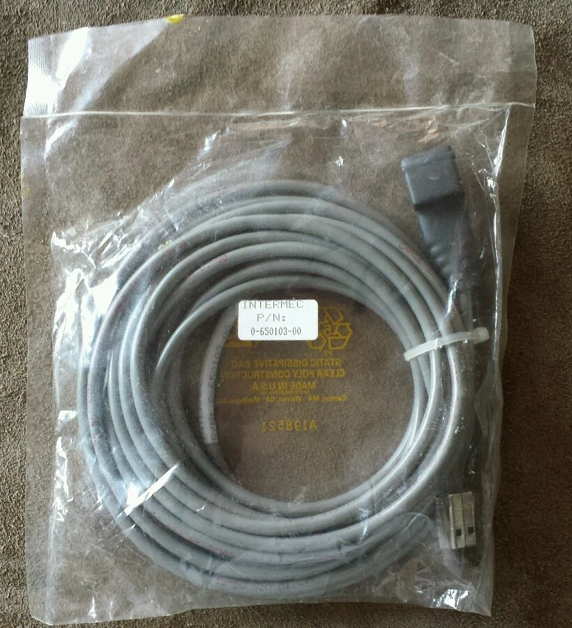 INTERMEC 0-650103-00 RJ45 Ethernet Communication Extension Cable Cord - Image 1 of 1