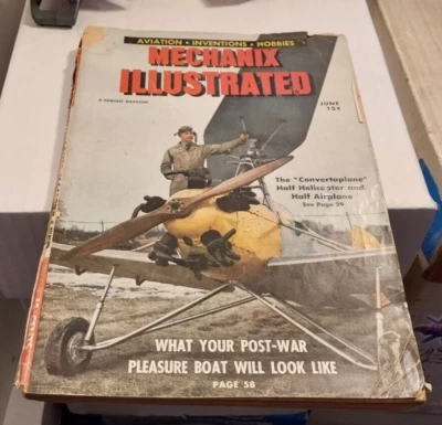 MECHANIX ILLUSTRATED MAGAZINE JUN 1943 FAWCETT FAIR COND. CONVERTAPLANE /$3 SHIP Foto 1 de 4