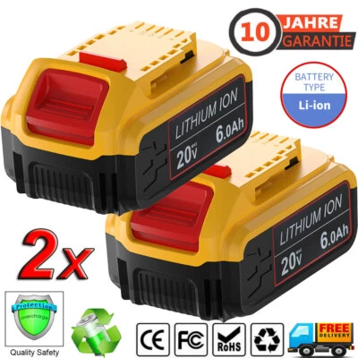 DREAMDASH 2/1X Para DeWalt DCB184 Batería 20V 6Ah XR Li-Ion Batería DCB182 DCB205 DCB200