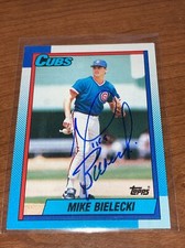 MIKE BIELECKI  Autograph Auto Signed 1990 TOPPS Chicago Cubs
