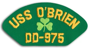 US Navy DD-975 USS O'Brien Spruance-class Destroyer Cap Patch Iron-On (a) - Picture 1 of 1