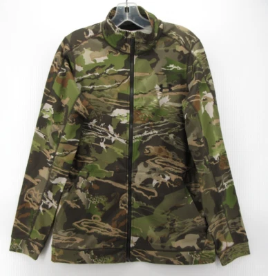 Under Armour Jacket Men Small Green Threadborne Hunting Coat Camo Full Zip Loose - Image 1 of 4
