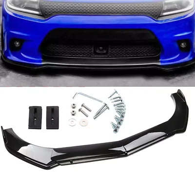 For Dodge Charger SRT R/T Scat 2015-2023 Front Bumper Lip Spoiler Splitter Gloss Foto 1 de 4