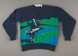 John Ashford Golf V-Neck Men's Sweater  Size XL Unique EUC - Picture 1 of 7