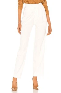 NWT NONchalant Britt Pleated Tapered Leg Pants Off White High Waisted Revolve L - Picture 1 of 10