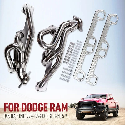 Stainless Exhaust Header For Dodge Ram Dakota B150 1992-1994 Dodge B250 5.9L - Image 1 of 4