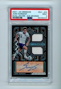 2021-22 Josh Sargent Panini Obsidian Orange USMNT Autographed Jersey 19/45 PSA 9