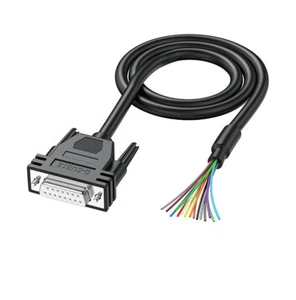 DB15 15 Pin RS232 Serial D-SUB 15Pin Male Female Shielded Cable Wire Open End - Picture 1 of 5