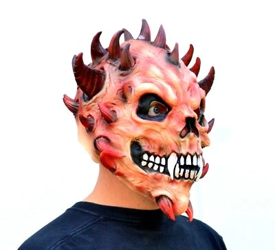 Máscara de diablo de Halloween aterradora utilería demonio Satanás Diablo máscara de fiesta de Halloween Foto 1 de 3