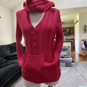 Justice Pullover Red Hooded Long Sleeve Sweater Size 20 New With Tags - Picture 1 of 9