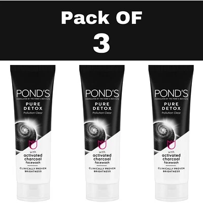 3 X Pond's Pure Detox Anti-Contaminación Pureza Jabón Activado - 50 g Foto 1 de 4