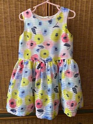 CHEROKEE 婴儿 TODDLER 女孩 白色 花朵 睡衣 派对 太阳衬里 尺寸 5T — 第 1/4 张图片