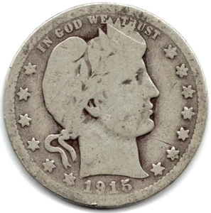 Cuarto de barbero 1915 D en buen estado + ~ LLANTAS COMPLETAS EN AMBOS LADOS stk a3 - Imagen 1 de 5