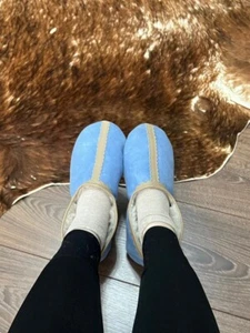 Hand Crafted Sheep Skin Slippers, Authentic Eco-Frienly Socks for Her Size 6-7 - Picture 1 of 5