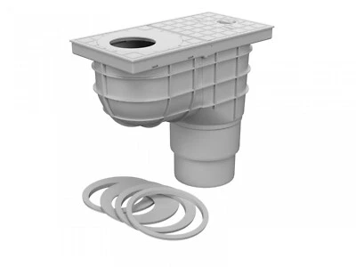 Regenrohrablauf Regensinkkasten DN 110 125 kombiniert grau 325 Cs  - Bild 1 von 4